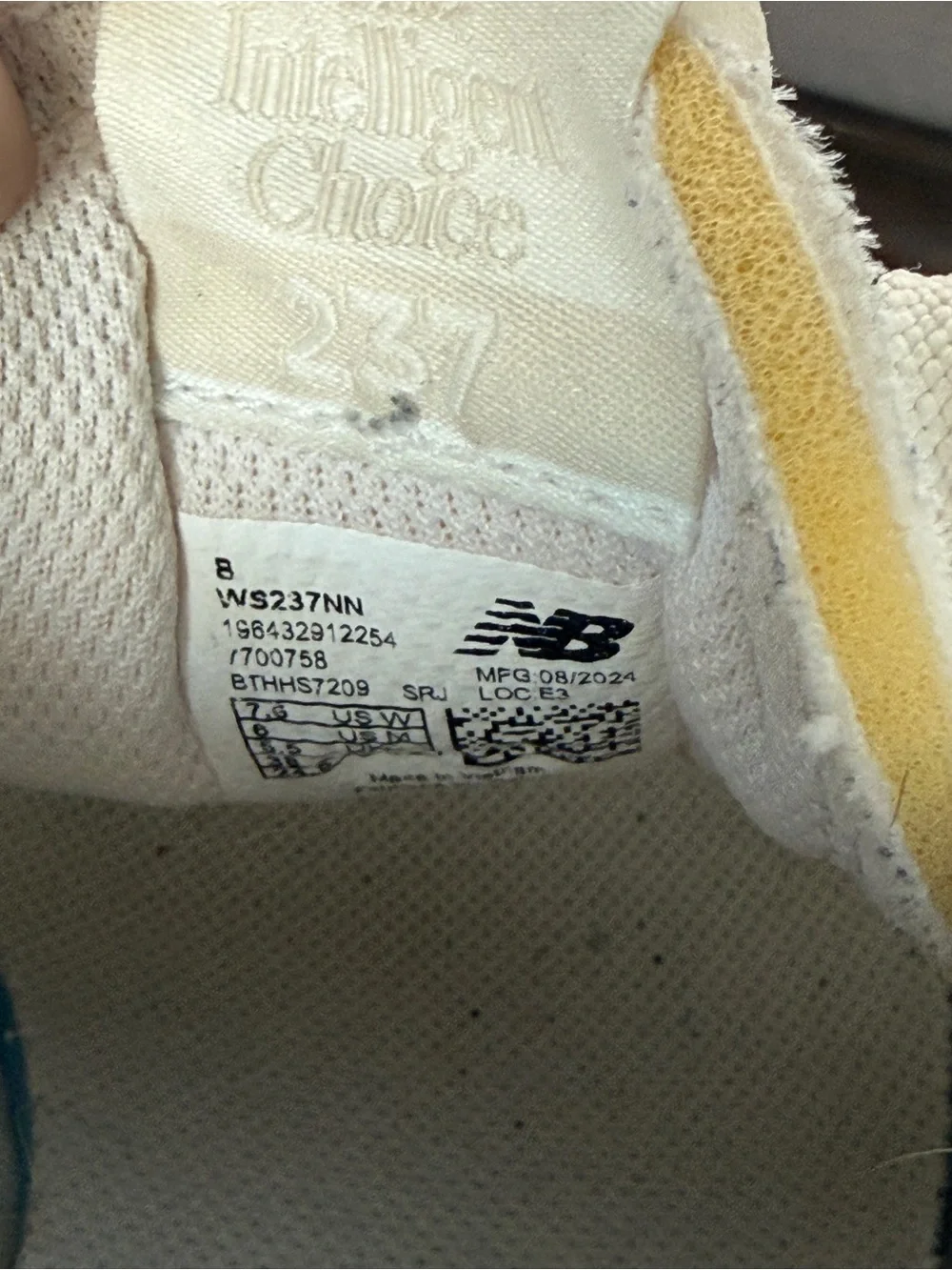 New Balance 237 Nimbus Cloud Moonbeam Sz 7.5 Lifestyle Casual Sneakers